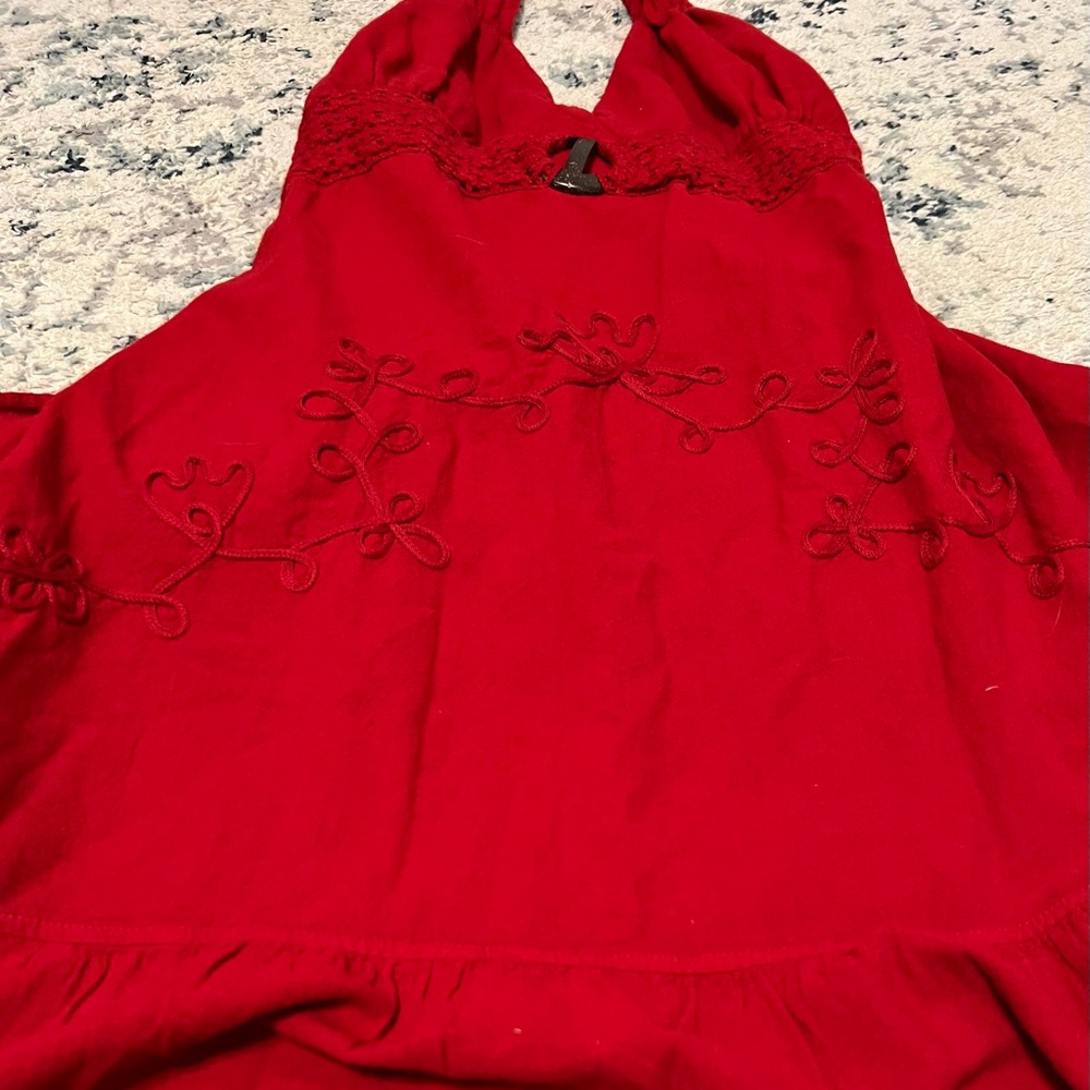 Elegant Giocam Red Halter Dress- XL - Picture 3 of 4